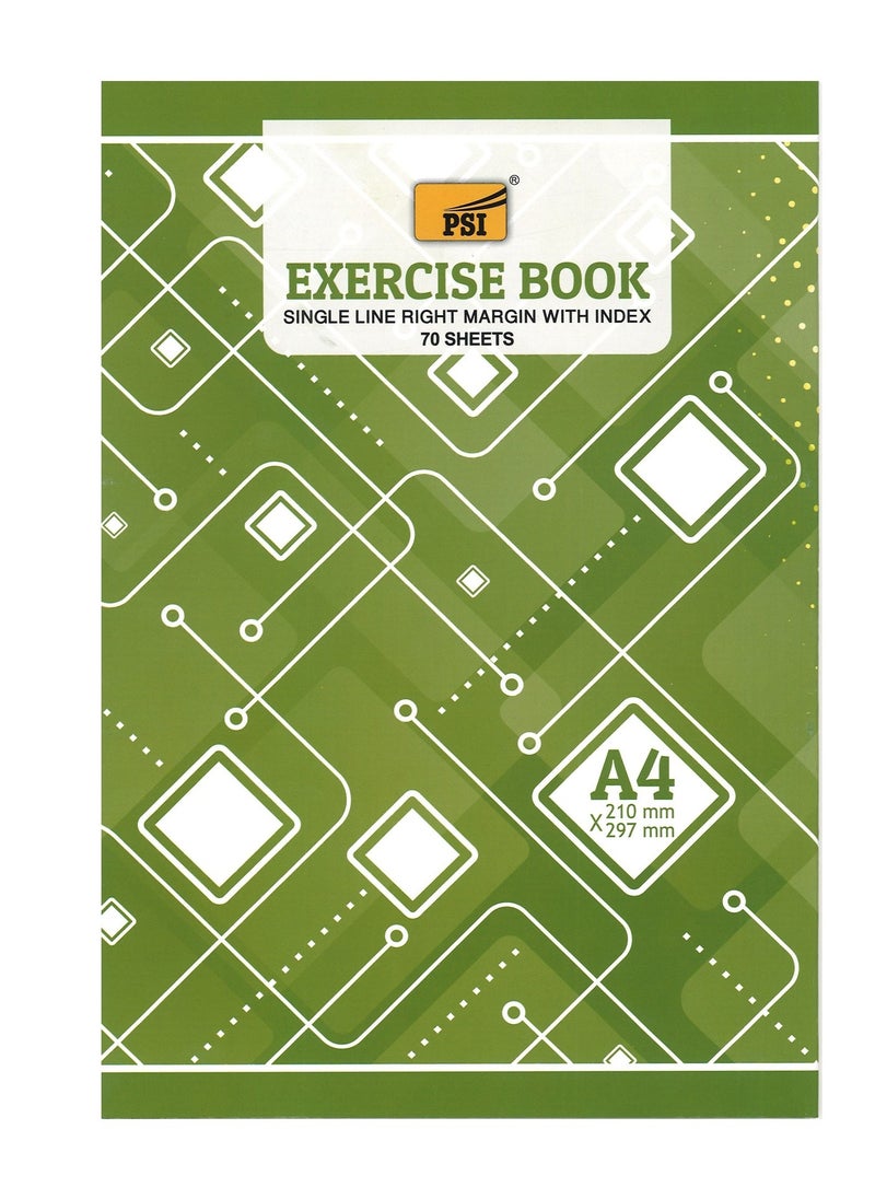 Psi - 3-Piece A4 Size Single Lined Notebook With RIght Margins 70 Sheets - Image 1