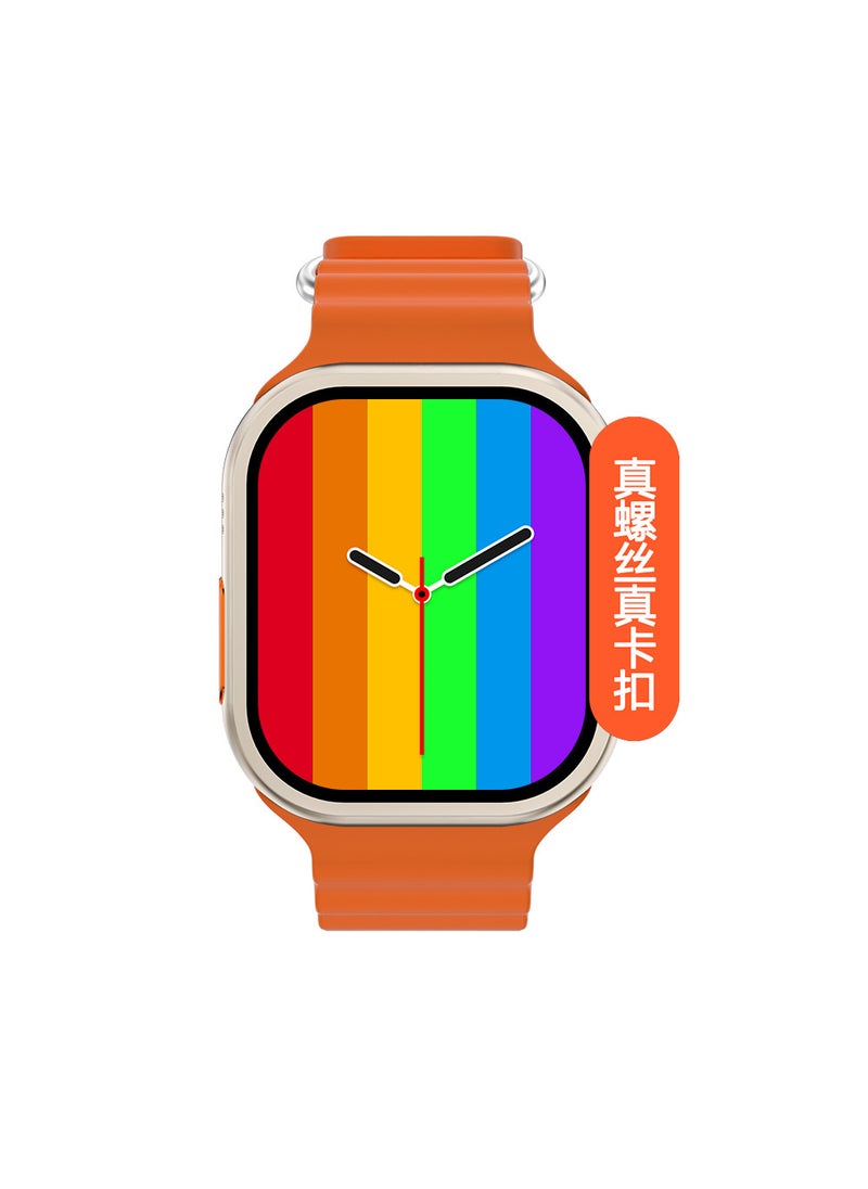 Generic New Huaqiangbei S9ultra smart watch s8 multi-function NFC mens and womens sports watch cross-border low-cost gifts [Ultra9 Orange] Answer call + waterproof + alarm clock + wireless charging 