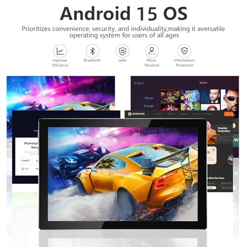 ZZB 10 inch Tablet Android 15 Tablets 2 in 1 With Keyboard Case Mouse Stylus Android Tableta 8GB+64GB Support 1TB Expansion, 10.1" IPS HD Screen 2MP+8MP Dual Camera WiFi-6 Bluetooth 6000mAh Battery Tab. - Image 5