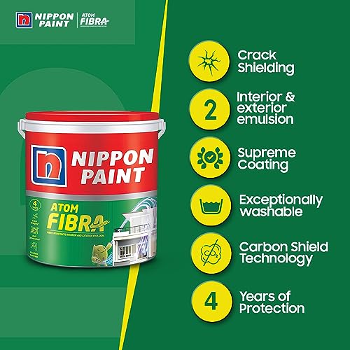 Nippon Paint Atom Fibra 2 In 1 Interior & Exterior Emulsion 1 L Yellows (Slight) - Image 2