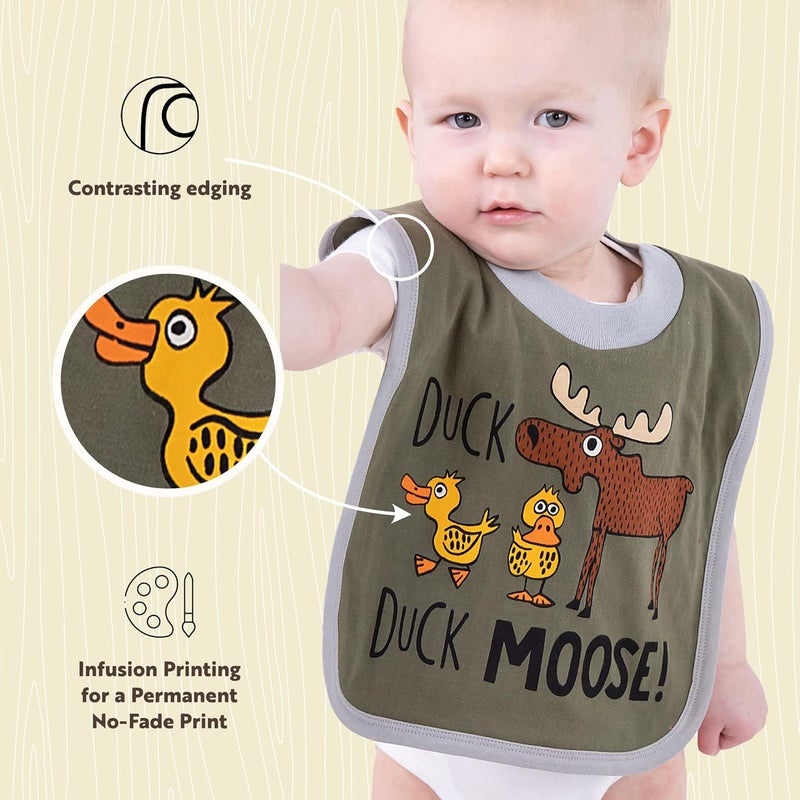 Lazy One LazyOne Animal-Print Baby Bibs, Cute Baby Shower Gifts, One Size - Image 4