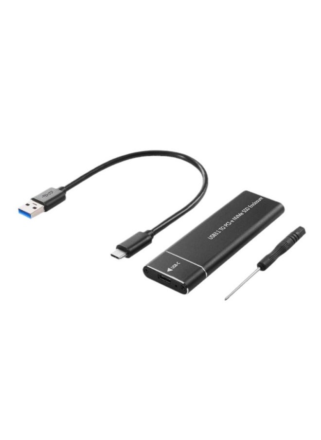 Generic - USB3.1 TO PCI-E NVME SSD ENCLOSURE NVME M-Key Type C Adapter-Capacity:Black-Interface:USB-3.1 - Image 1