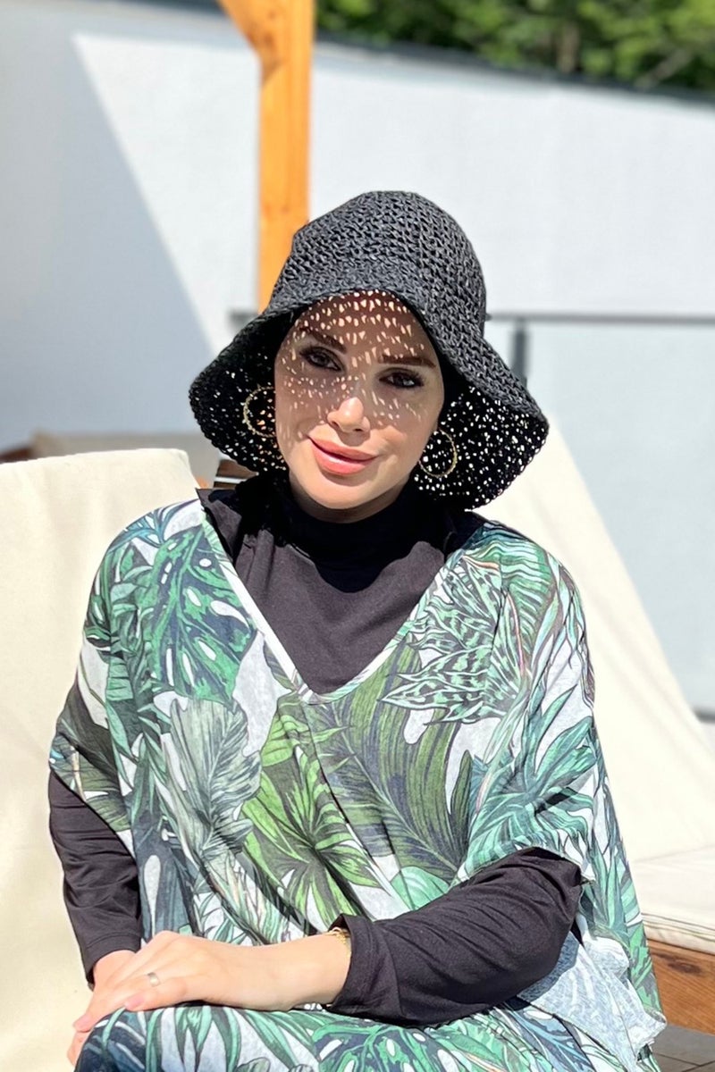 Remsa Mayo Handmade Knitted Straw Hat Rş-83 Black  - Image 2