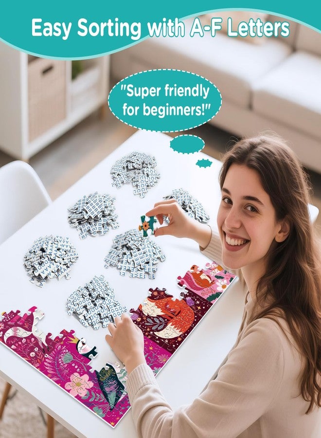 WSCXSC Puzzles for Adults 500 Pieces,Animals Jigsaw Puzzles 500 Pieces,Bear Deer Fox Birds Jigsaw Puzzle Games for Adult Seniors Puzzles 500 Piece for Men Women Family Activity Great Gift 20.5x15 in - Image 4