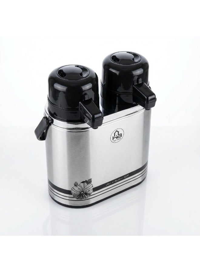HB Double Vacuum Flask (1L + 1L )2 in 1 Set Thermos / Vacuum Insulated Glass Inner - Image 3