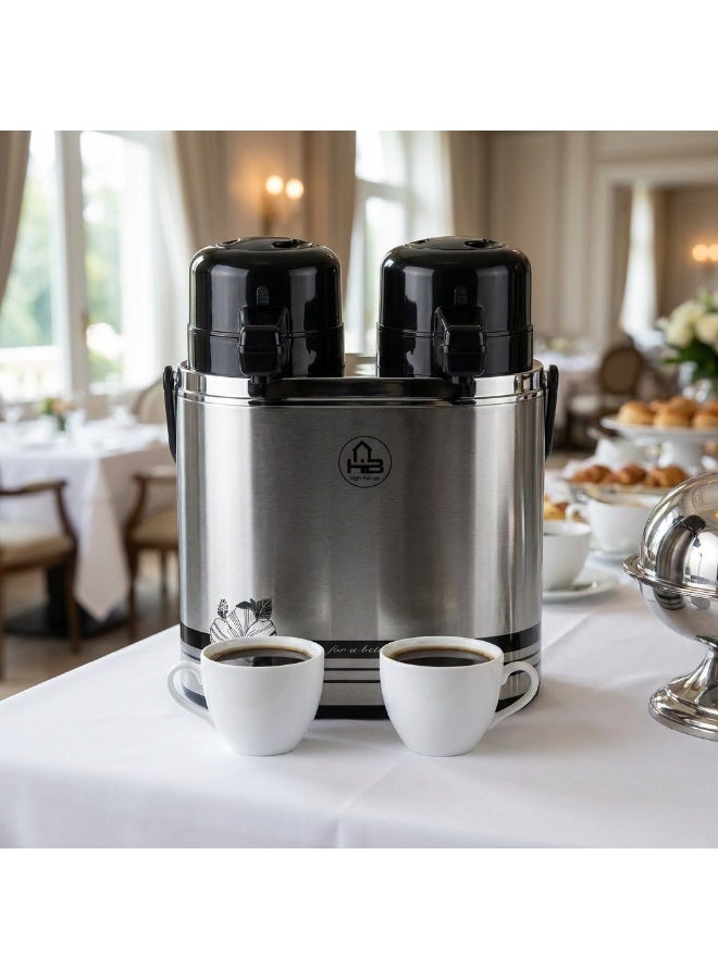 HB Double Vacuum Flask (1L + 1L )2 in 1 Set Thermos / Vacuum Insulated Glass Inner - Image 1