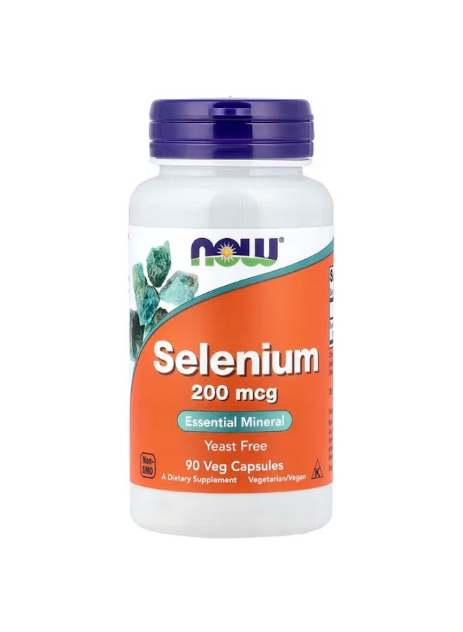 ناو فودز، سيلينيوم، 200 ميكروغرام، 90 كبسولة نباتية