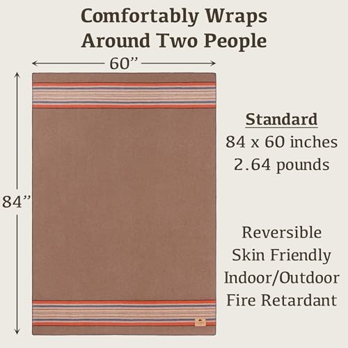 Chubbuck Authentic Chubbuck 100% Wool Blanket Camping (60" x 84") - Large Warm Blankets for Camping, Emergency, Outdoor Concerts and Home Use - Fire Retardant Blanket, Soft and Warm Blankets for Winter (Forest) - Image 2