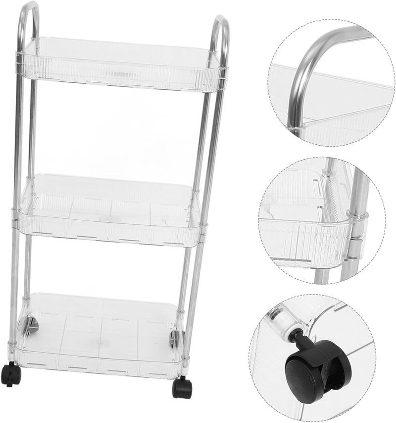 Hair Salon Storage Cart Movable Shelf Rolling Cart Wheels Reusable Storage Organizer - Image 4