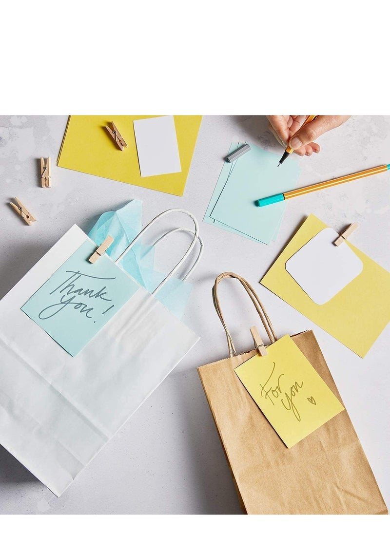 MARKQ - [24 Bags] Kraft Paper bags with handles, 22 x 16 x 8 cm Brown Gift bags for Birthday Party Favors, Weddings, Restaurant takeouts, Christmas - Image 1