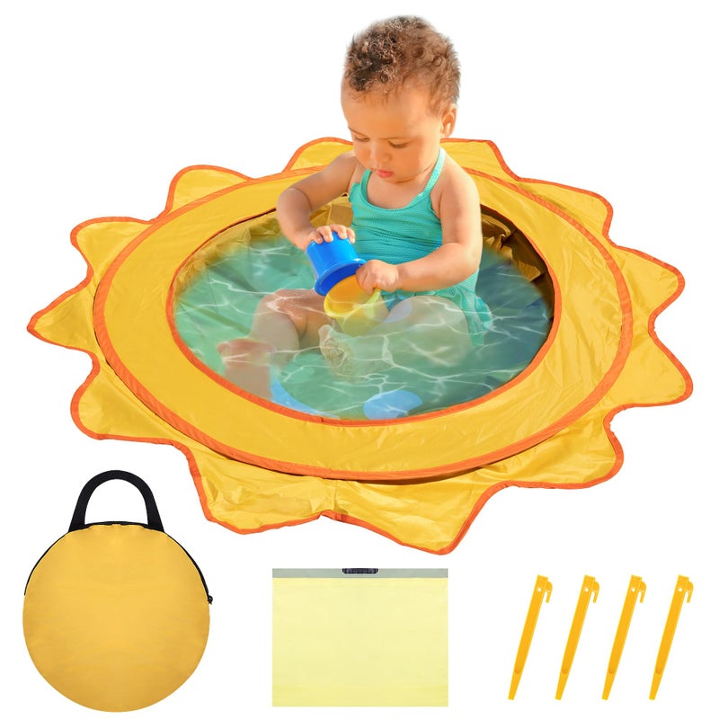 RunNico Pop Up Beach Pool Portable Toddler Beach Pit with Water Bag and Storage Bag Cute Shape Beach Pool Puddle for Outdoor Summer Beach Camping Traveling Vacation