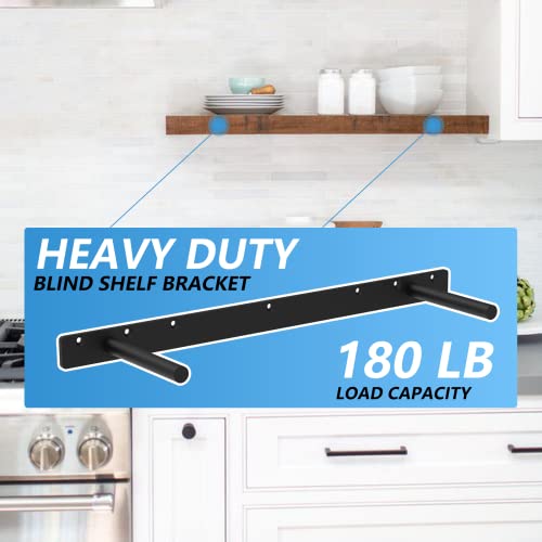 Kunzye 23 Inch Heavy Duty Blind Wall Mount Floating Shelf Bracket - Hidden Shelf Bracket with 150 LB Weight Capacity -3/4 Inch Solid Steel Support Rods - Image 3