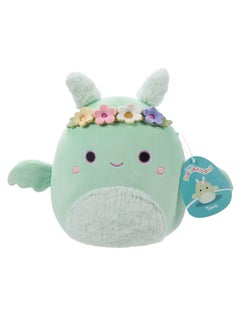 Squishmallows لعبة تاف ميث سبع ونصف بوصة ميني بلش باللون الأخضر النعناعي مع تاج من الزهور وبطنه فuzzy مرخصة رسميًا من كيليتو مُحاربة ملونة ناعمة هدية للأطفال بنات وأولاد قابلة للغسل لعبة طرية متعددة الألوان لجميع الأعمار  - Image 1