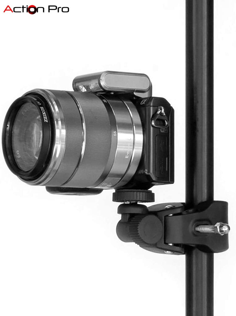 Action Pro Bike Ball Head Motorcycle Handlebar Clamp Mount Compatible with GoPro Hero 13 12 11 10 9 8 7 6 5 4 3+ 3 SJCAM Yi 4K Eken Action Camera (Black) - Image 3