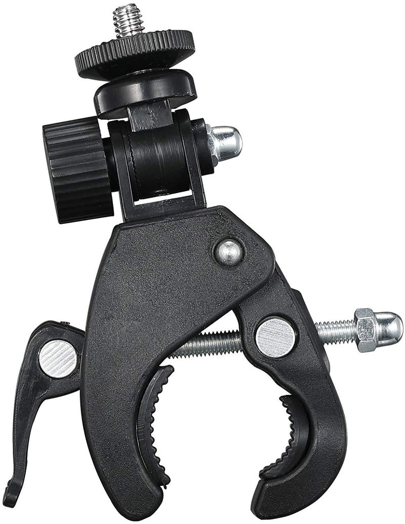 Action Pro Bike Ball Head Motorcycle Handlebar Clamp Mount Compatible with GoPro Hero 13 12 11 10 9 8 7 6 5 4 3+ 3 SJCAM Yi 4K Eken Action Camera (Black) - Image 1