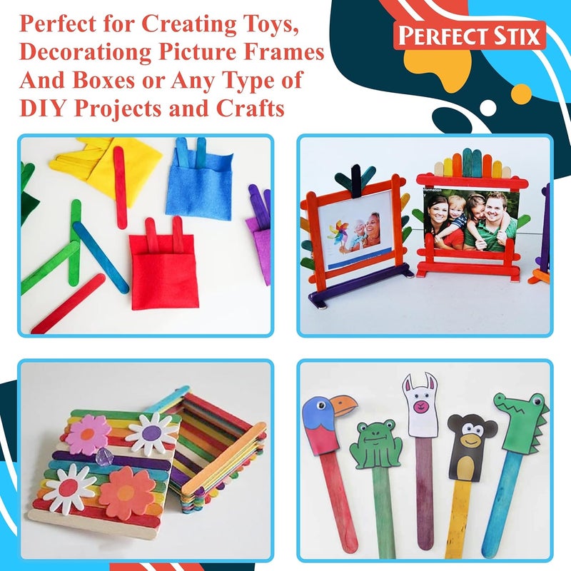 Perfect Stix 4.5" Colored Craft Sticks/Popsicle/Crafting 3/8" - Package of 1,000ct - Image 5