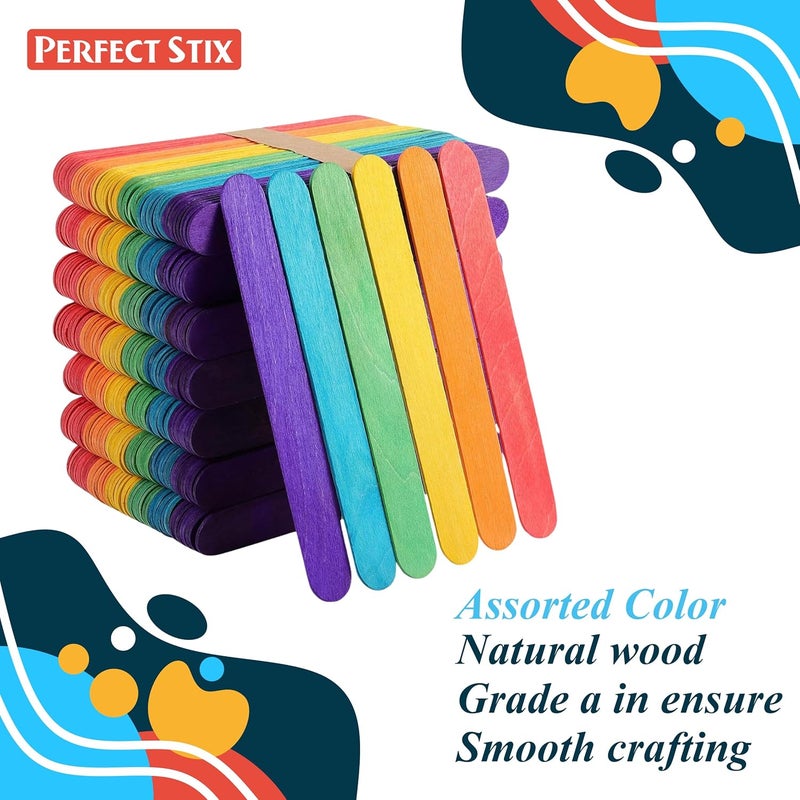 Perfect Stix 4.5" Colored Craft Sticks/Popsicle/Crafting 3/8" - Package of 1,000ct - Image 3