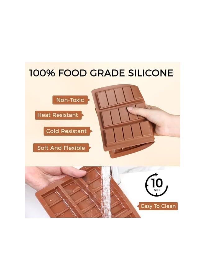 S-TOP Chocolate Molds - Non-Stick Chocolate Candy Molds, Food Grade Silicone Chocolate Bar Mold for Baking, Candy, Chocolate Snacks, Create Delicious Chocolates with Ease - Image 4