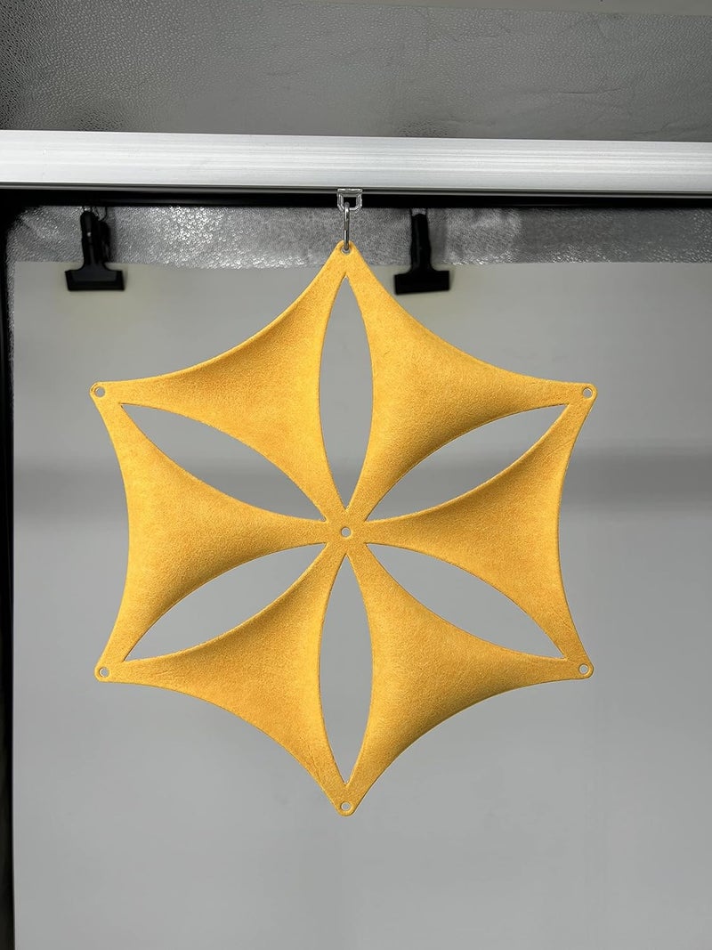 OSHIYINN 12 Pack 3D Flower Venus Hanging Room Dividers 14 x 12 Inch High Density Polyester Fiberboard Cut Room Divider Home Decor Gold - Image 2