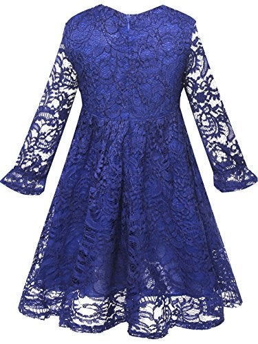Bonny Billy Flower Girl Lace Dress Country Dresses with Sleeves 10-11 Years Blue - Image 4