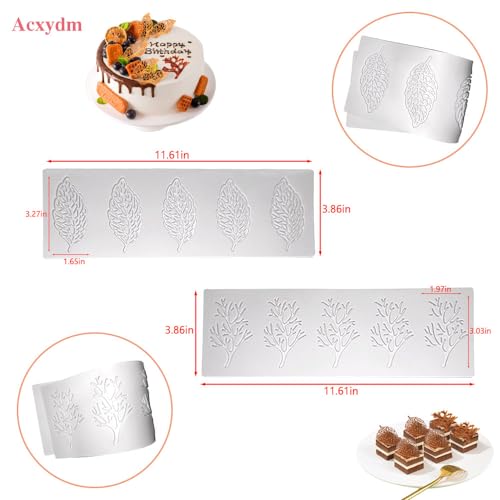 Acxydm 5PCS Leaf Molds Silicone,Acxydm Tuile Molds Silicone Baking Mold,Fondant Chocolate Molds Set with Silicone Leaf Mold and 3D Beehive Candy Lace Silicone Molds for Making Sugar Craft,Cupcakes - Image 5