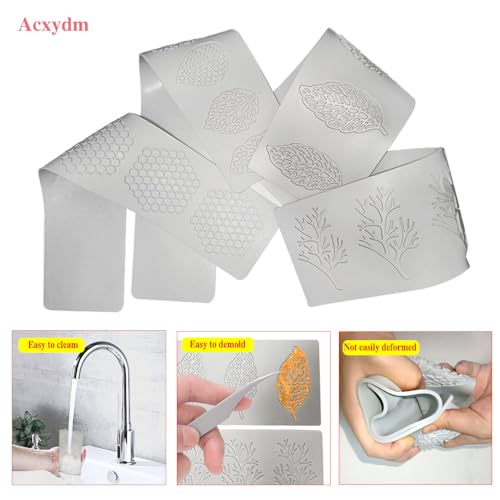 Acxydm 5PCS Leaf Molds Silicone,Acxydm Tuile Molds Silicone Baking Mold,Fondant Chocolate Molds Set with Silicone Leaf Mold and 3D Beehive Candy Lace Silicone Molds for Making Sugar Craft,Cupcakes - Image 4