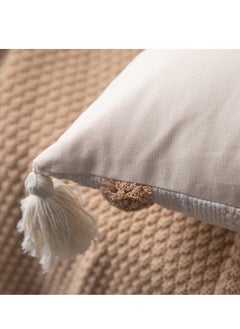 Bluejw Boho Hand-Woven Throw Pillow Cover Yellow Cream 45x45cm  - Image 3