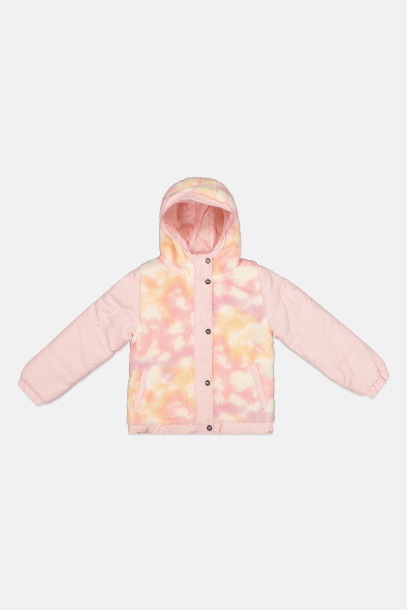 Limited Too Kids Girl Tie Dye Hooded Jacket, Pink - Image 1