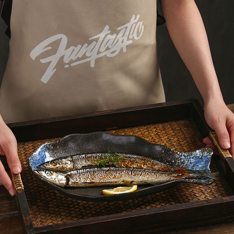 Household Sushi Plate Fish Shaped Fish Plate Decorative Dinner Plate Home Accessory - Image 1