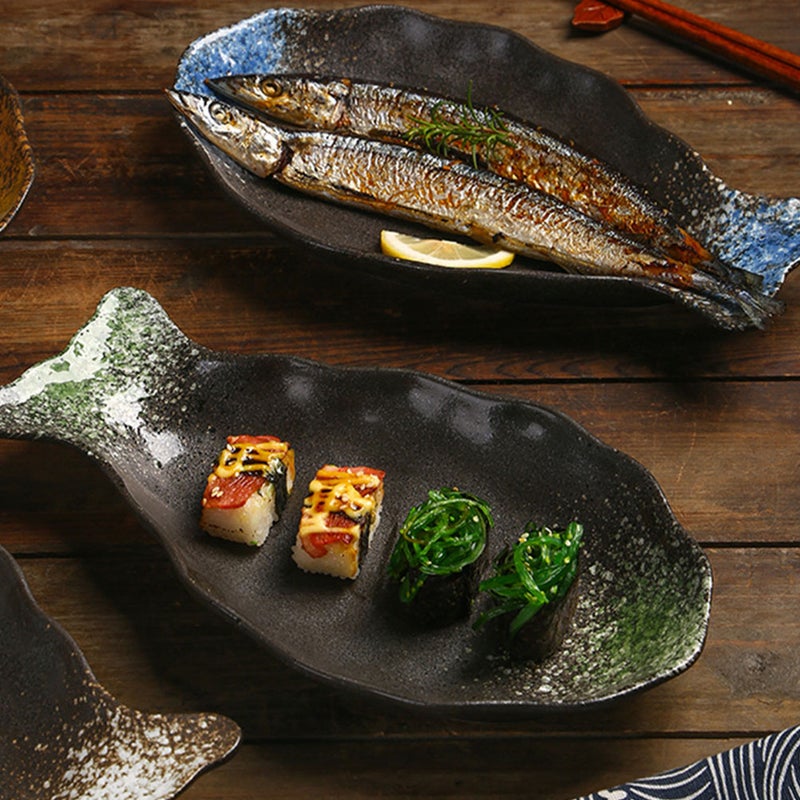 Household Sushi Plate Fish Shaped Fish Plate Decorative Dinner Plate Home Accessory - Image 3