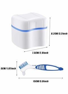 Y&D Denture Cleaner Box and Brush Set, 2 Pack Bath Cases Cups with Brushes  - Image 2