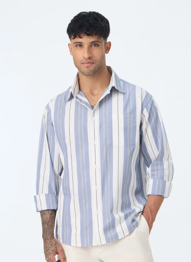 The Souled Store The Souled Store Men Relaxed Fit Striped Multi Shirt