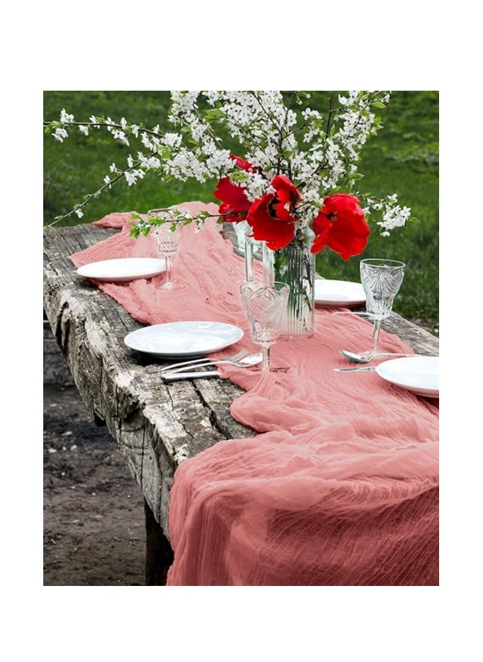 Generic Maliton Brownish Pink Cheesecloth Table Runner 13.3ft Gauze Table Runner 160 Inches Cheesecloth Table Runner Bulk for Bohemian Wedding Decorations Baby Shower Birthday Party Table DecorationsMaliton Brownish Pink Cheesecloth Table Runner 13.3ft Gauze Table Runner 160 Inches Cheesecloth Table Runner Bulk for Bohemian Wedding Decorations Baby Shower Birthday Party Table Decorations  - Image 2