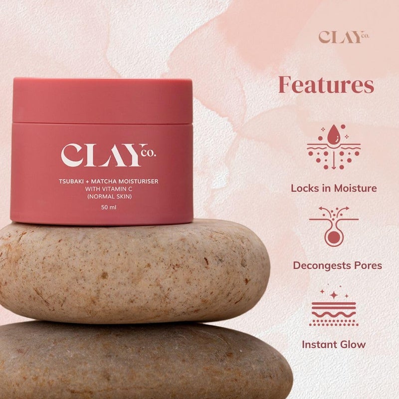 Clayco CLAYCOTsubaki  Matcha Moisturizer With Vitamin C Normal Skin50 ml  For Silky Soft  Glowing Radiant Skin  Japanese Skincare Routine - Image 3