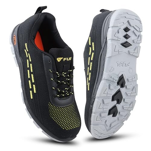 FUEL Armour-1-DD ISI Marked Comfortable Industrial Safety Shoes with Strong Knitted Upper & Rubberized PVC Single Density Sole with 140J Energy Absorption Shoes for Men (Black-6UK) - Image 1