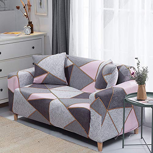 HOOBUY Printed Sofa Cover Stretch Couch Covers Sofa Slipcovers for 2 Cushion Couch and Loveseat with Two Free Pillow Case 15#(2 Seater/Loveseat) - Image 2