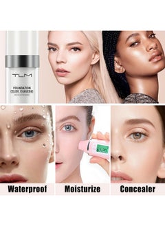 TLM TLM Colour Changing Liquid Foundation Hides Wrinkles & Lines, BB Cream Makeup Base Concealer Cover Moisturizing Fluid for all Skin Tone SPF15 (30ml)  - Image 5