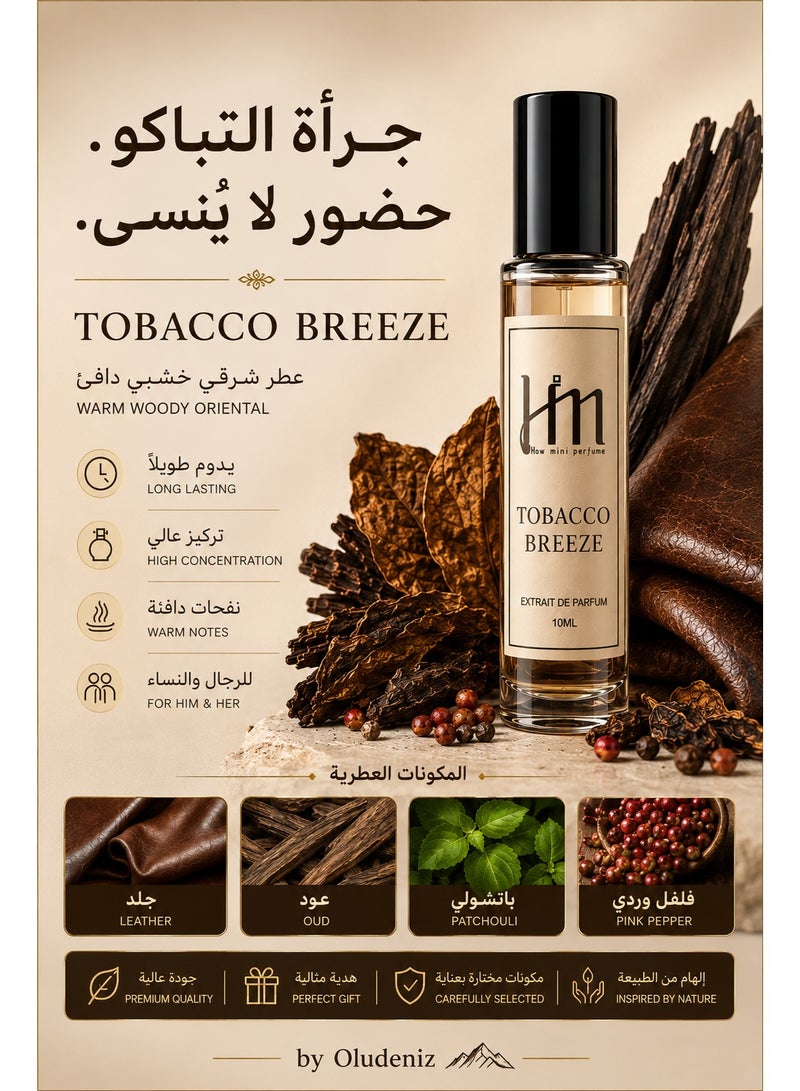 Tobacco Breeze Concentrated Perfume Oil 10ml | Tobacco, Leather & Bergamot Fragrance | Long Lasting Pocket Attar for Men & Women