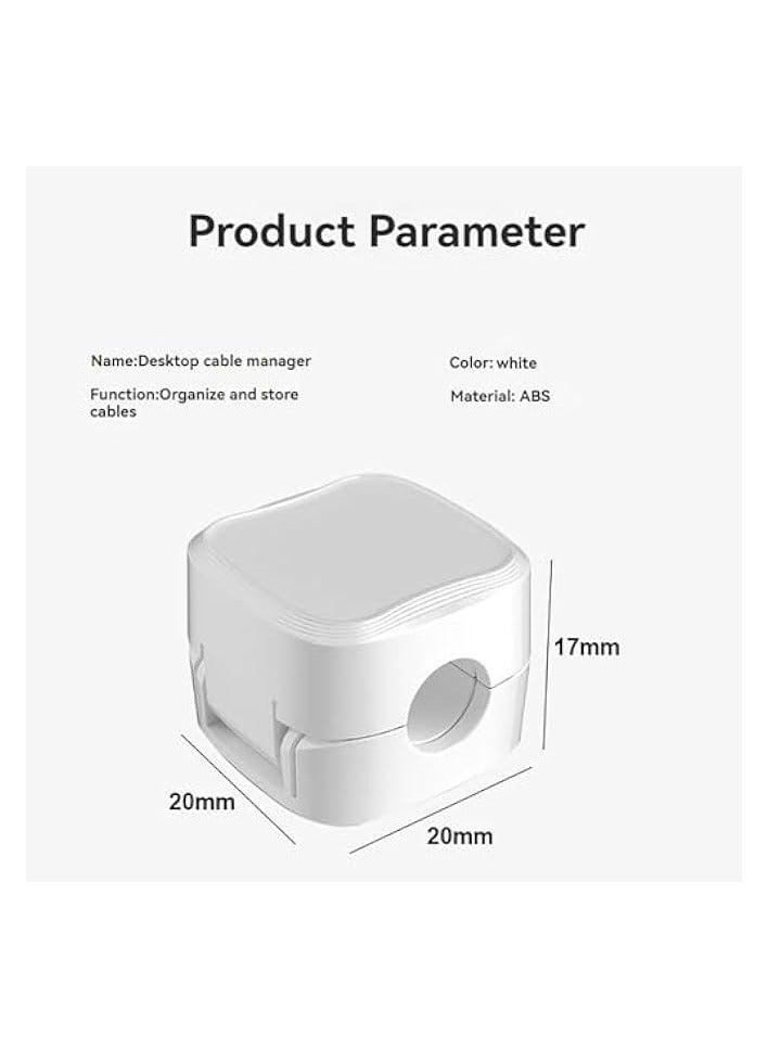 erorex 6 Pcs Magnetic Cable Holder,Phone Charging Cable Keeper,Under Desk Cable Clips Management,Magnetic Cord Organize,Cord Holder for Home Office Desk Phone Car Wall,White - Image 2