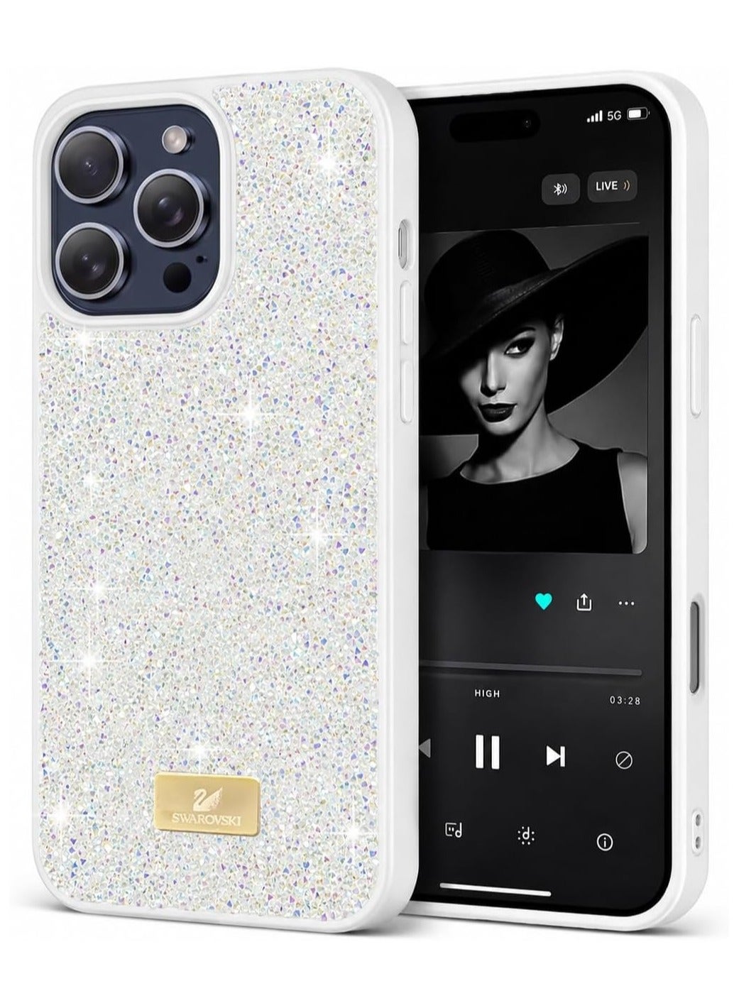 سواروفسكي Swarovski Glitter Back Case For iPhone 16 Pro Max Luxury Bling Glitter Design Back Cover
