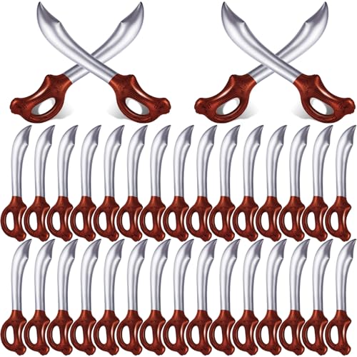 ZAUGONTW 35 Pieces Inflatable Pirates Sword Pirate Halloween Party Supplies Inflatable Swords Summer Pool Swimming Party Water Toy - Image 1