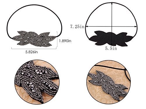 Alilang Girls Stretchy 1920s Leaf Flapper Hairband - Image 3