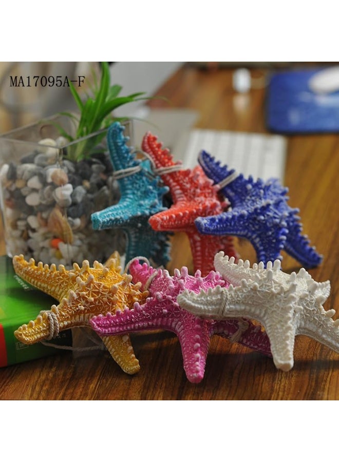 YINZUO YINZUO Decorative Starfish Wall Hanging of White, Blue & Sky Blue Plastic Fiber Sea Star with Rope for Coastal, Beach, Nautical Wall Decor  - Image 5