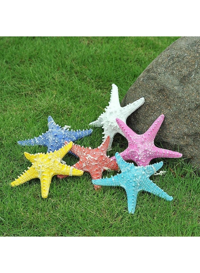 YINZUO YINZUO Decorative Starfish Wall Hanging of White, Blue & Sky Blue Plastic Fiber Sea Star with Rope for Coastal, Beach, Nautical Wall Decor  - Image 3