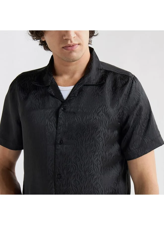 FAV Jacquard Shirt with Camp Collar