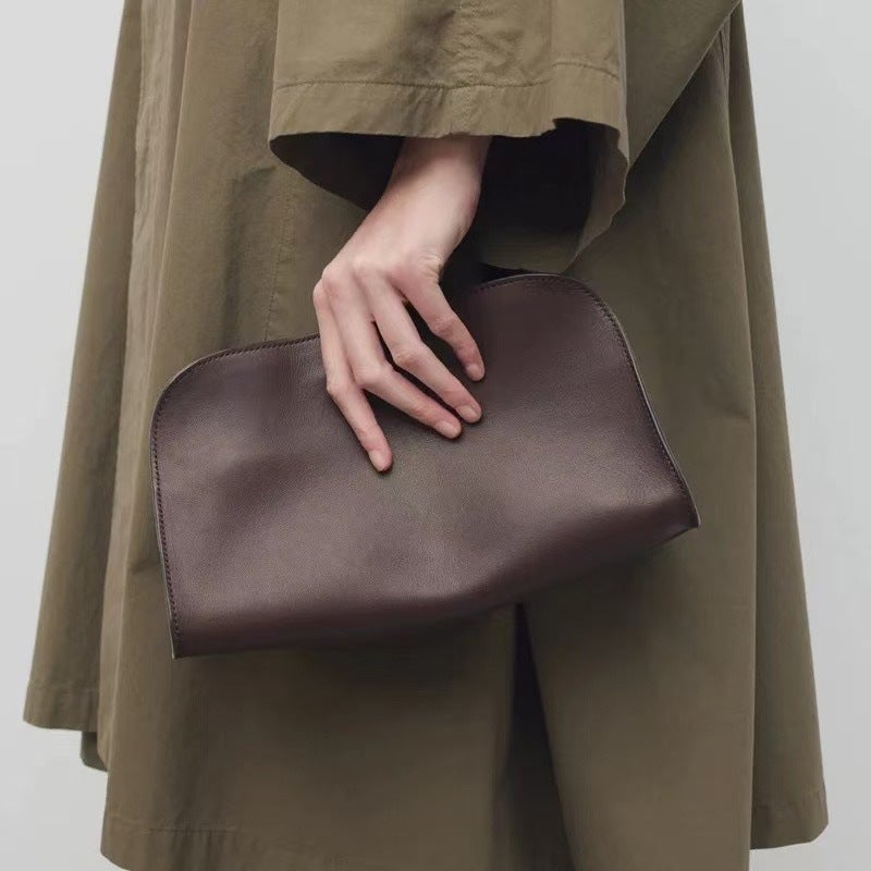 Imported Cowhide The & Row Peggy Clutch Bag Shoulder Bag Commuter Large Capacity Portable Women'S Bag - Image 1