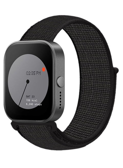 (لساعة Nothing Watch Pro مقاس 22 مم) حزام نايلون، أشرطة سريعة الفك للنساء والرجال سوار معصم رياضي أسود