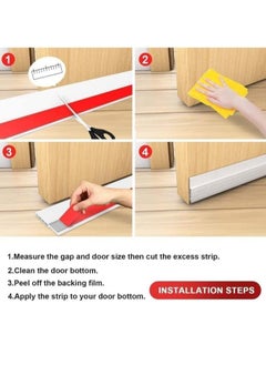 TEGRILO Door Draft stopper, Bottom Seal for Exterior & Interior Doors Blocker for Insects Dust Noise and weather Stripping 2”W x 39”L-GREY  - Image 5