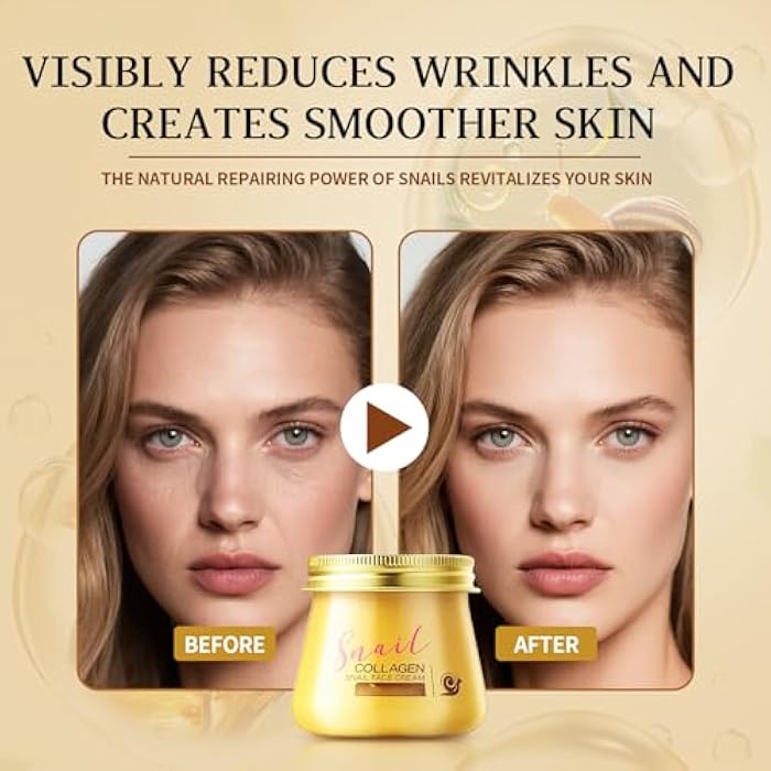 HONGYUNDA 2pcs Snail Collagen Face Cream,Snail Hydrating Anti-Wrinkle and Rejuvenating Cream,Brightening Moisturizing Repair Firming Collagen Cream for Women - Image 3