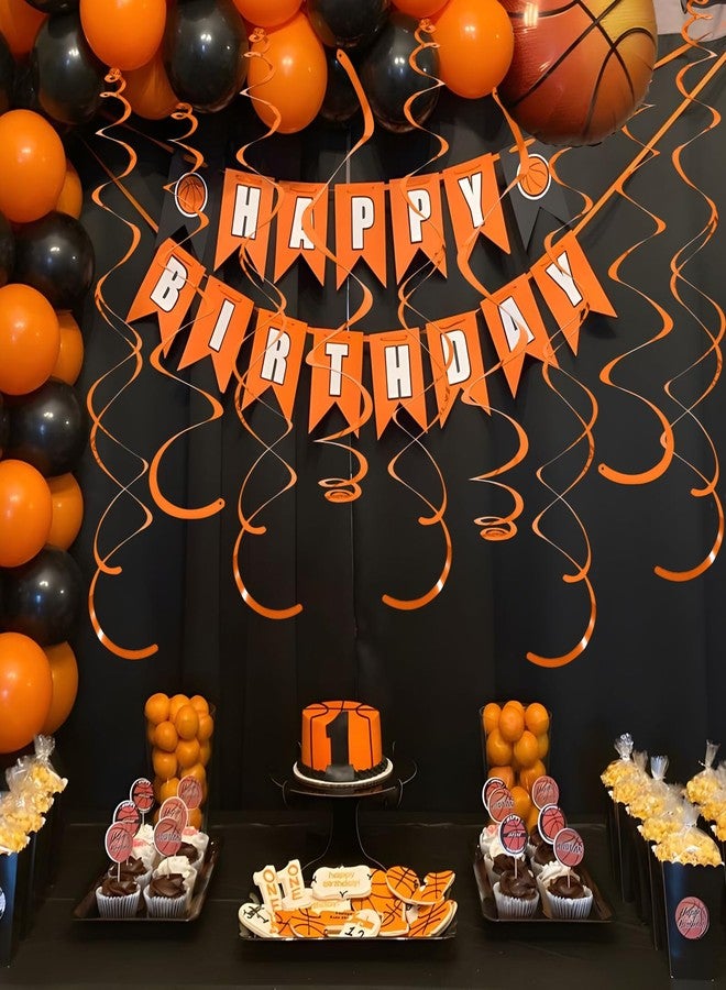 PatiCool 24 PCS Orange Hanging Swirl, Sparkle Ceiling Decorations, Plastic Streamer Party Decorations with Double-Swirls and Single-Swirls for Birthday Decorations, Thanksgiving Day，Graduation, Baby Shower - Image 4